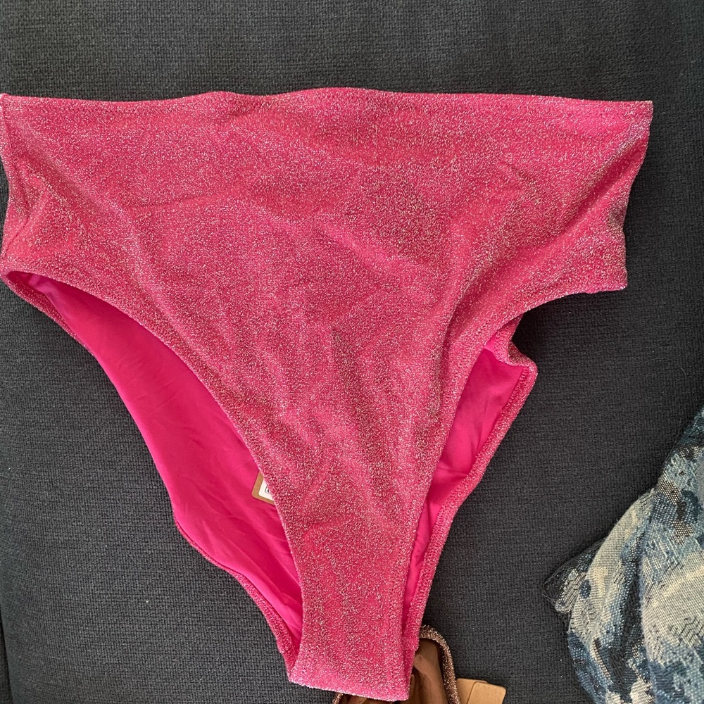 Skims Pink glitter bikini bottoms